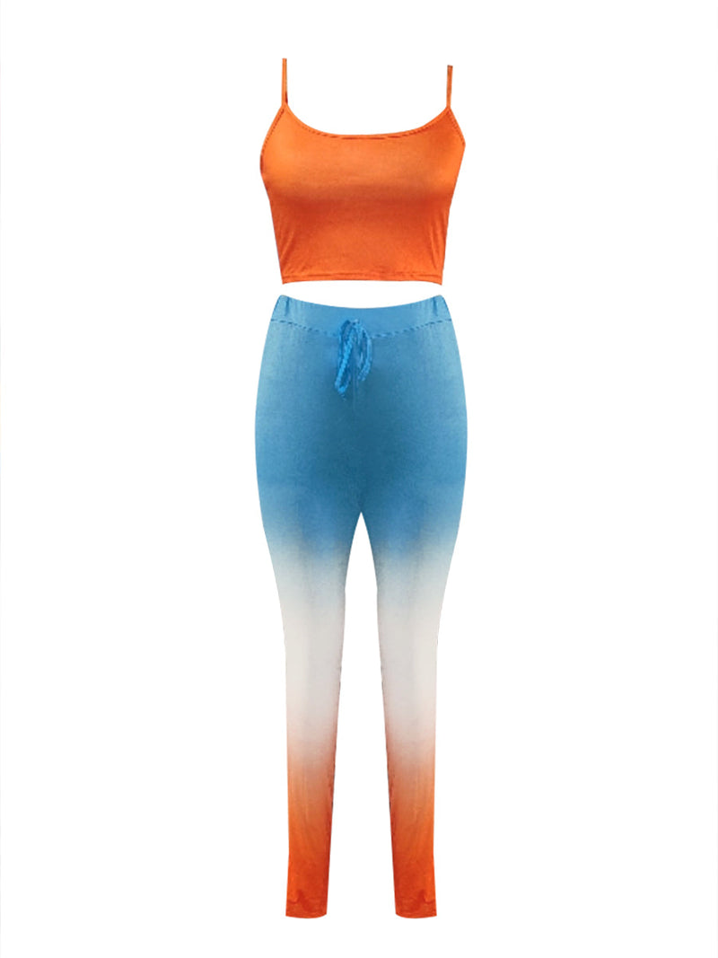 Cami Geometric Print Drawstring Three Piece Pants Set Bo5084