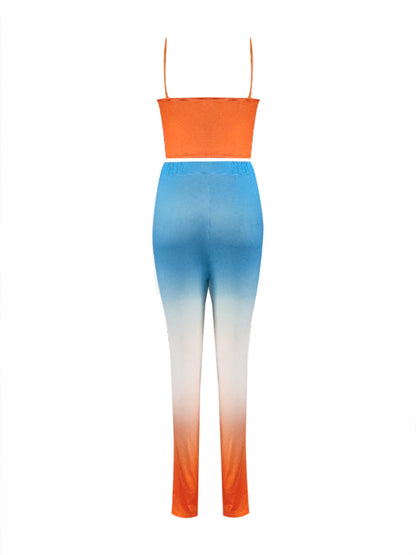 Cami Geometric Print Drawstring Three Piece Pants Set Bo5084