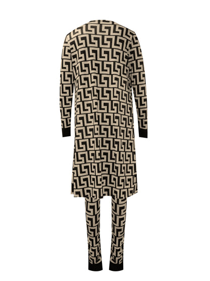Cami Geometric Print Drawstring Three Piece Pants Set Bo5084