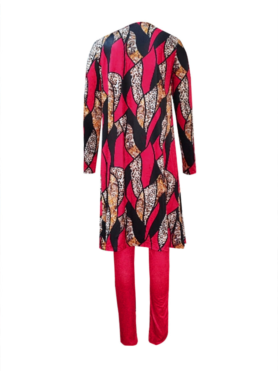 Cami Geometric Print Drawstring Three Piece Pants Set Bo5084