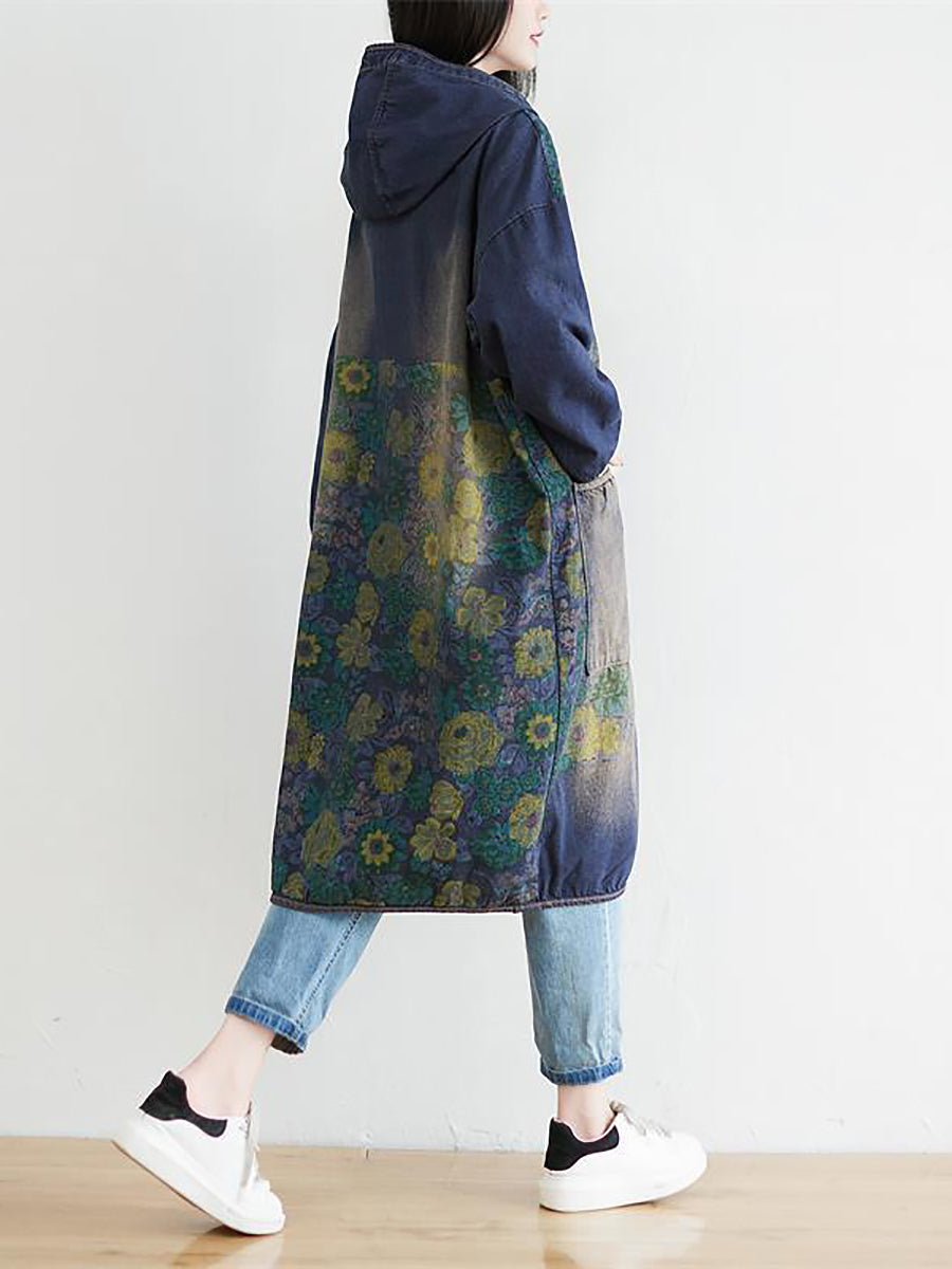 Sunflower Denim Hooded Coat Ai1022