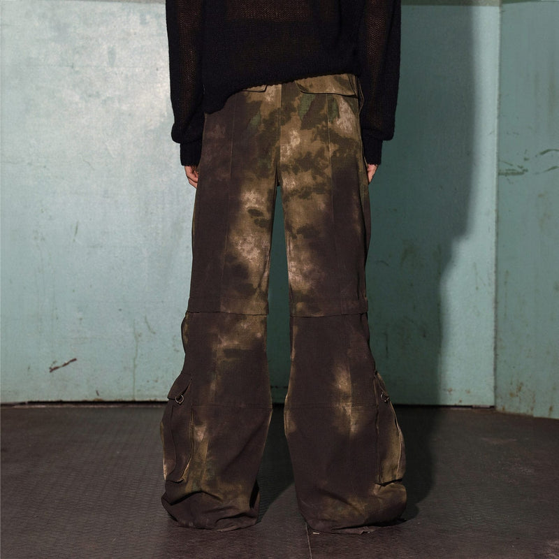 Tie Dye Cargo Flare Pants