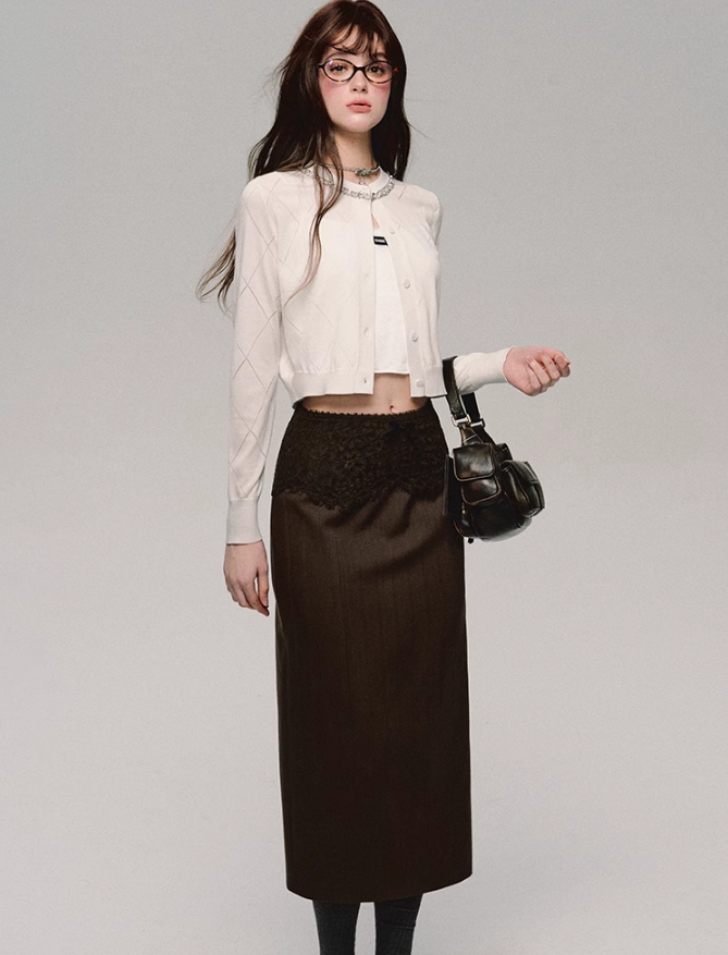 Lace Trim Satin Camisole/skirt