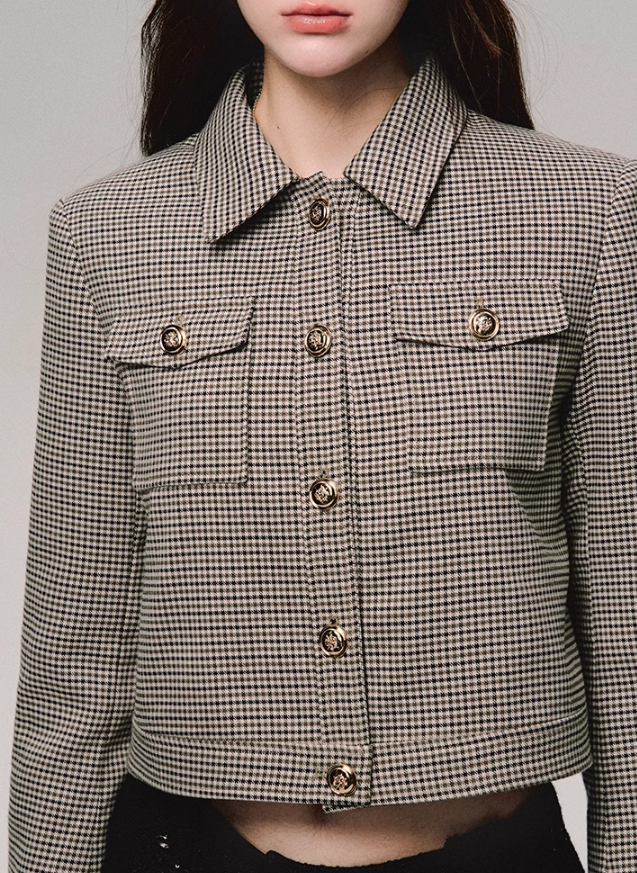 Retro Houndstooth Jacket/skirt