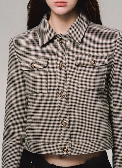 Retro Houndstooth Jacket/skirt