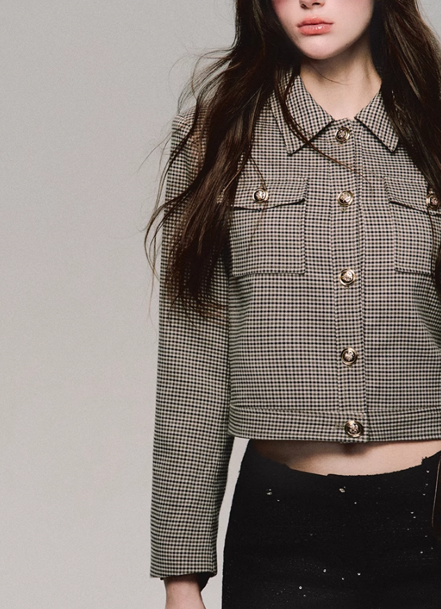 Retro Houndstooth Jacket/skirt