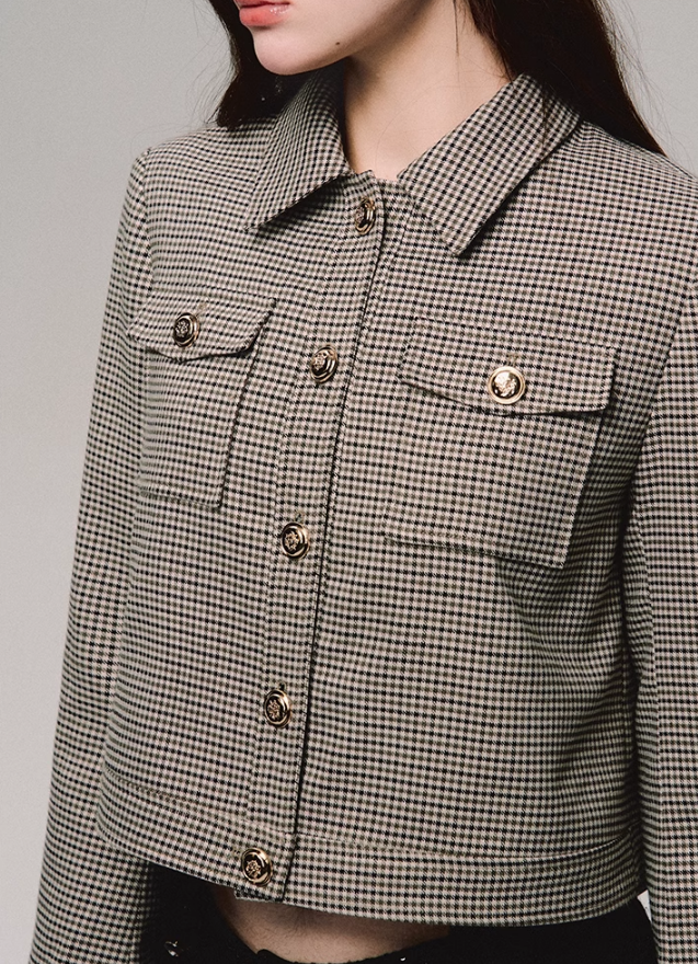 Retro Houndstooth Jacket/skirt