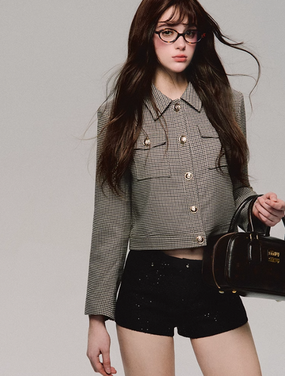 Retro Houndstooth Jacket/skirt