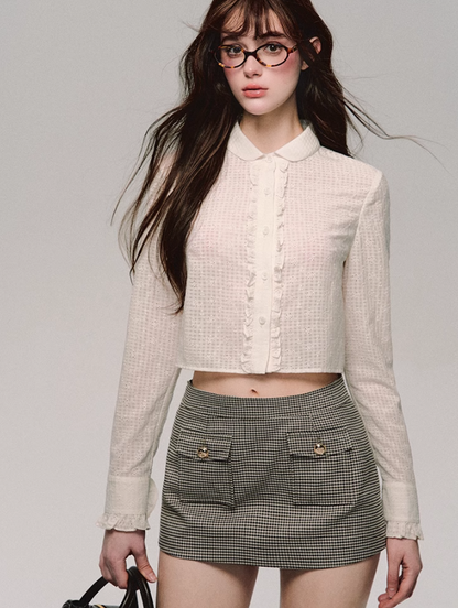 Retro Houndstooth Jacket/skirt