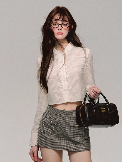 Retro Houndstooth Jacket/skirt