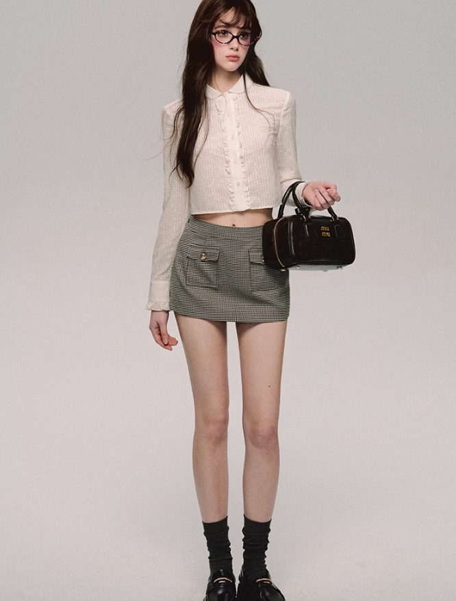 Retro Houndstooth Jacket/skirt