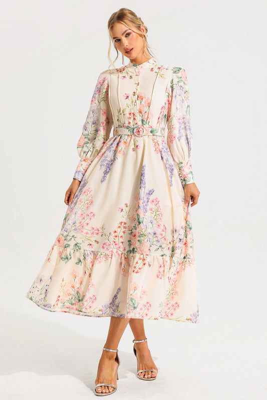Long Sleeve Maxi Dress With Belt