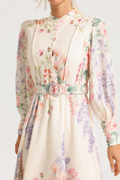 Long Sleeve Maxi Dress With Belt
