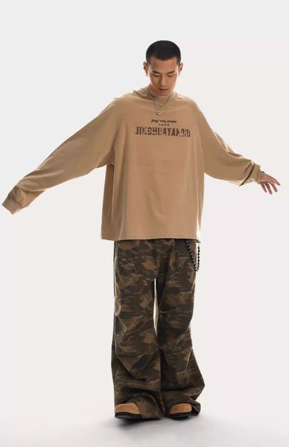 Camouflage Pleated Paratrooper Work Pants