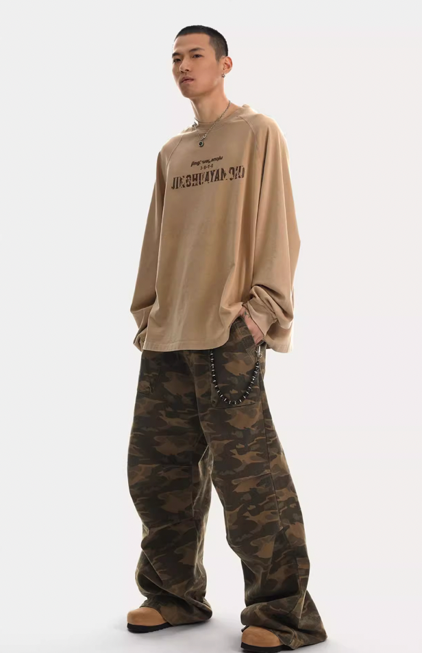 Camouflage Pleated Paratrooper Work Pants