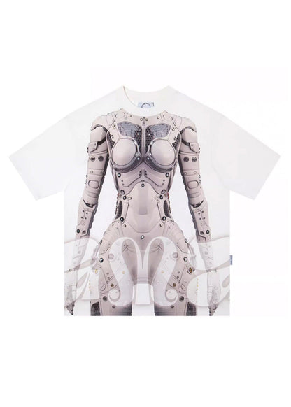 Cyborg Print Oversized T-shirt