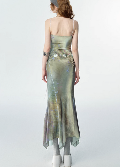 Luxe Diamond Chain Print Dress