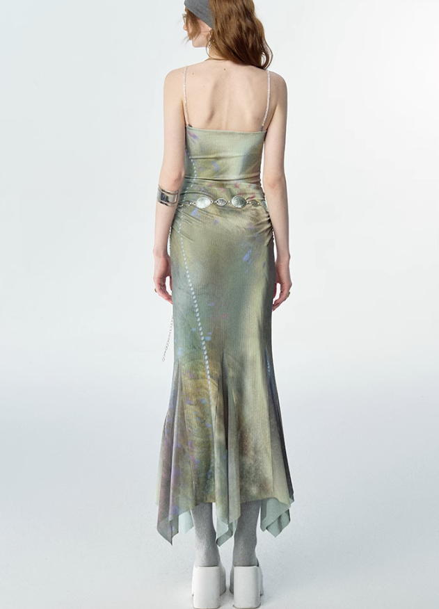 Luxe Diamond Chain Print Dress