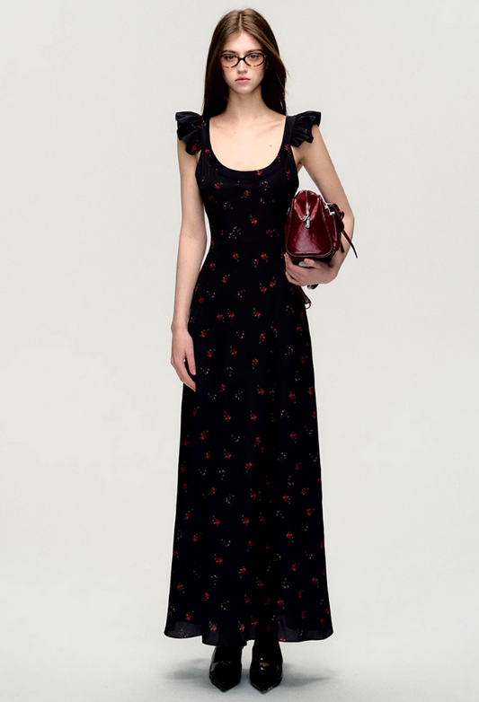 Ruffle Strap Maxi Dress