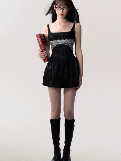 Velvet Lace Mini Dress
