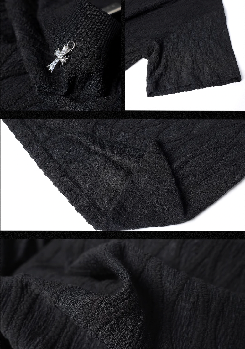 Textured Knit Oversized T-shirt