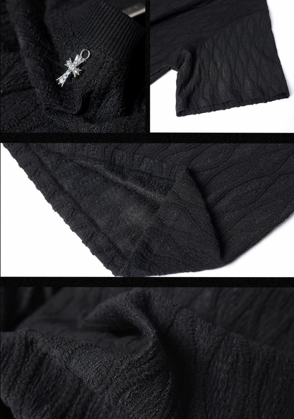 Textured Knit Oversized T-shirt