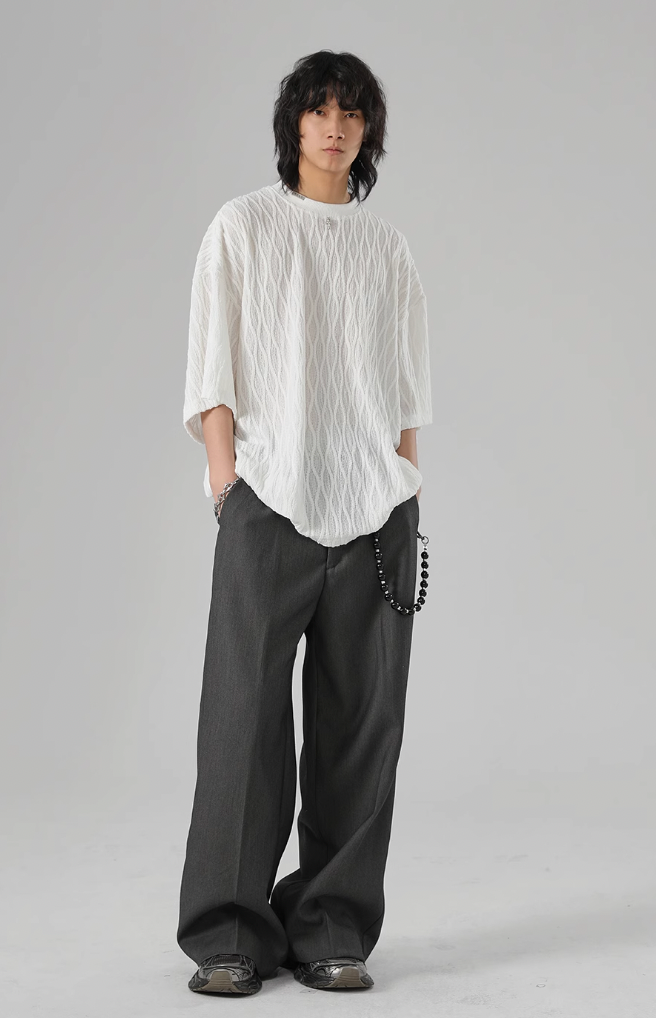 Textured Knit Oversized T-shirt