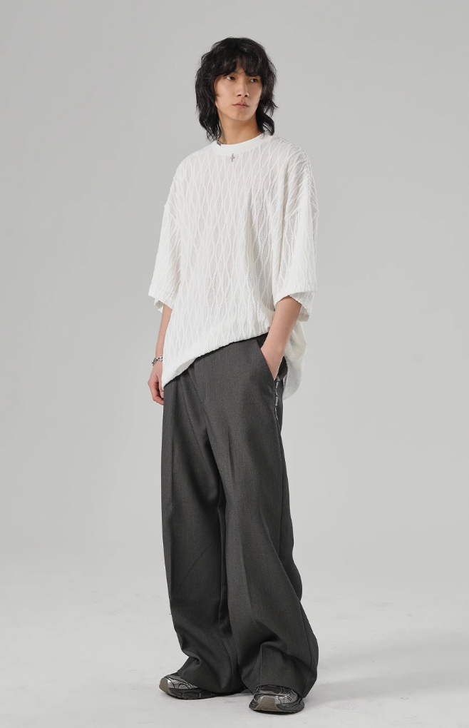 Textured Knit Oversized T-shirt