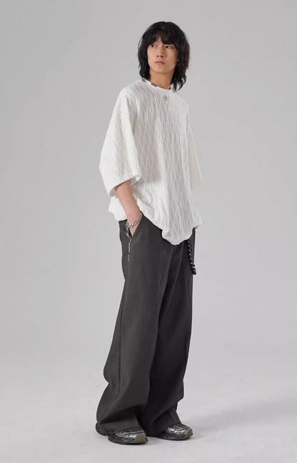 Textured Knit Oversized T-shirt