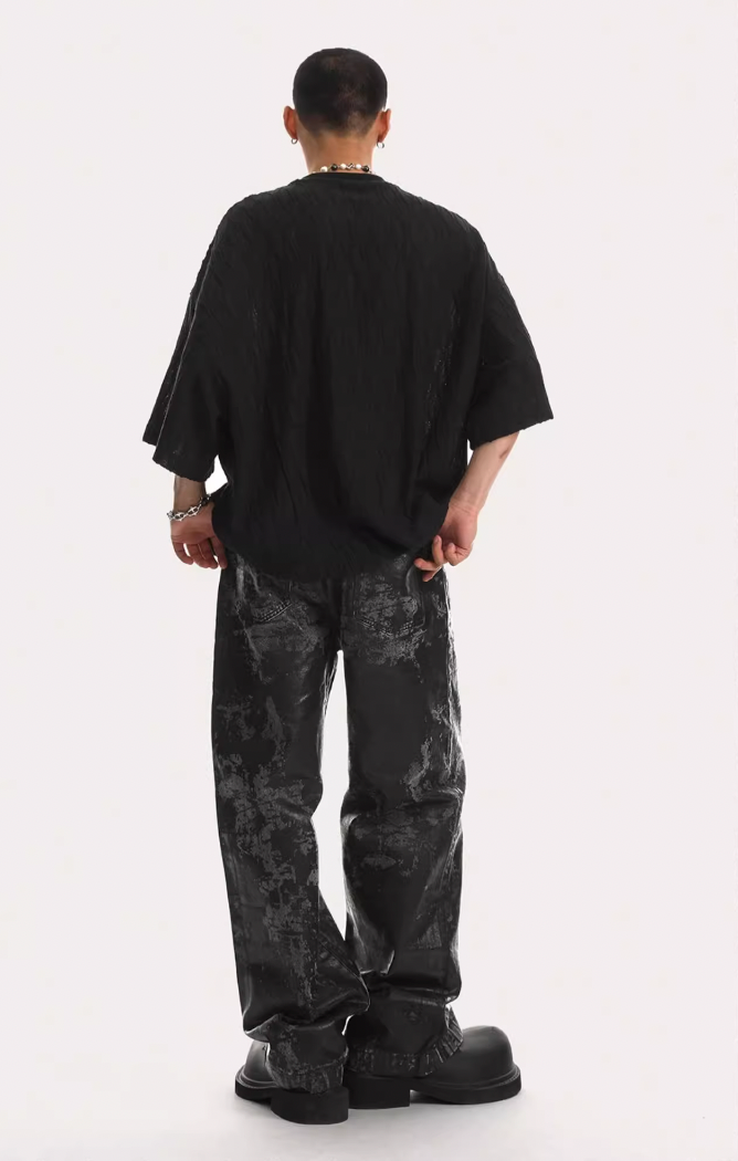 Textured Knit Oversized T-shirt