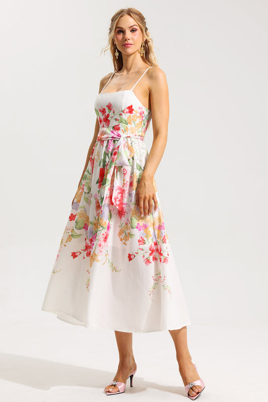 Sleeveless Midi Dress With Belt