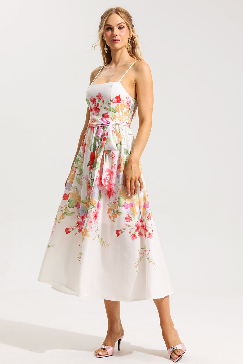 Sleeveless Midi Dress With Belt