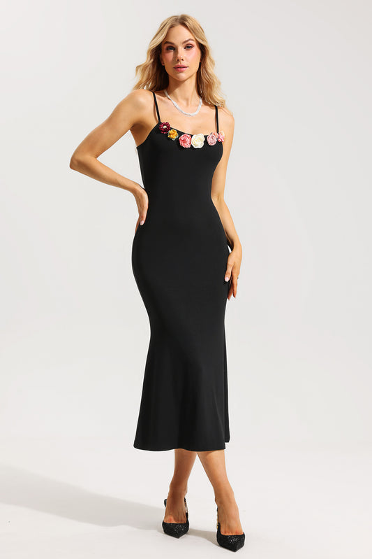 3d Knit Sleeveless Midi Dress
