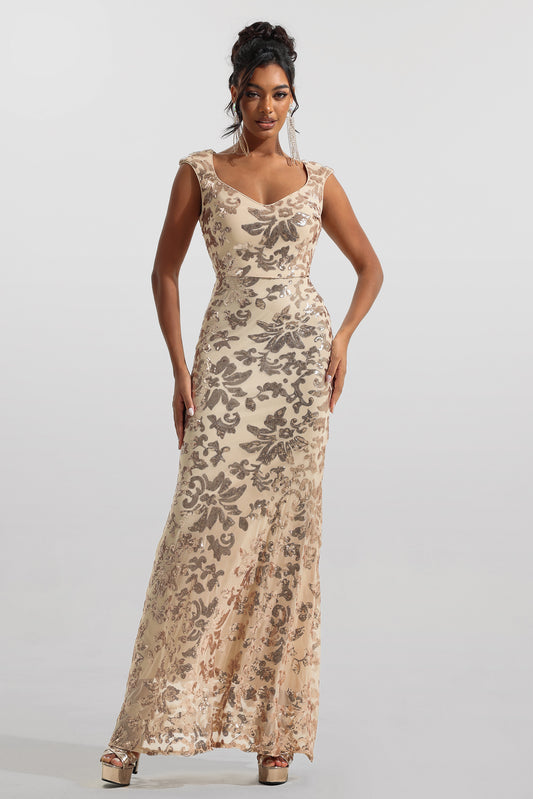 Sequin Sleeveless Maxi Dress