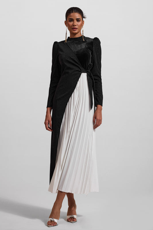 Velvet Long Sleeve Midi Dress