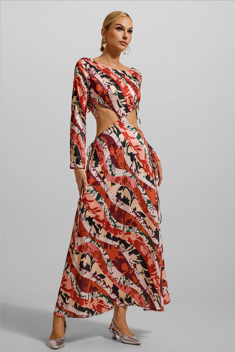Cut-out Long Sleeve Midi Dress
