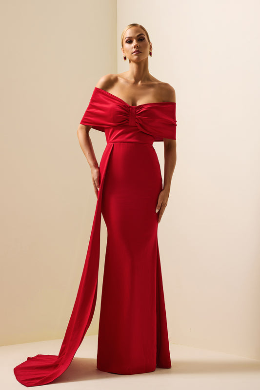 Jersey Off-shoulder Maxi Dress