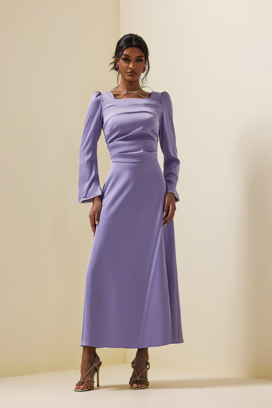 Satin Rhinestone Maxi Dress