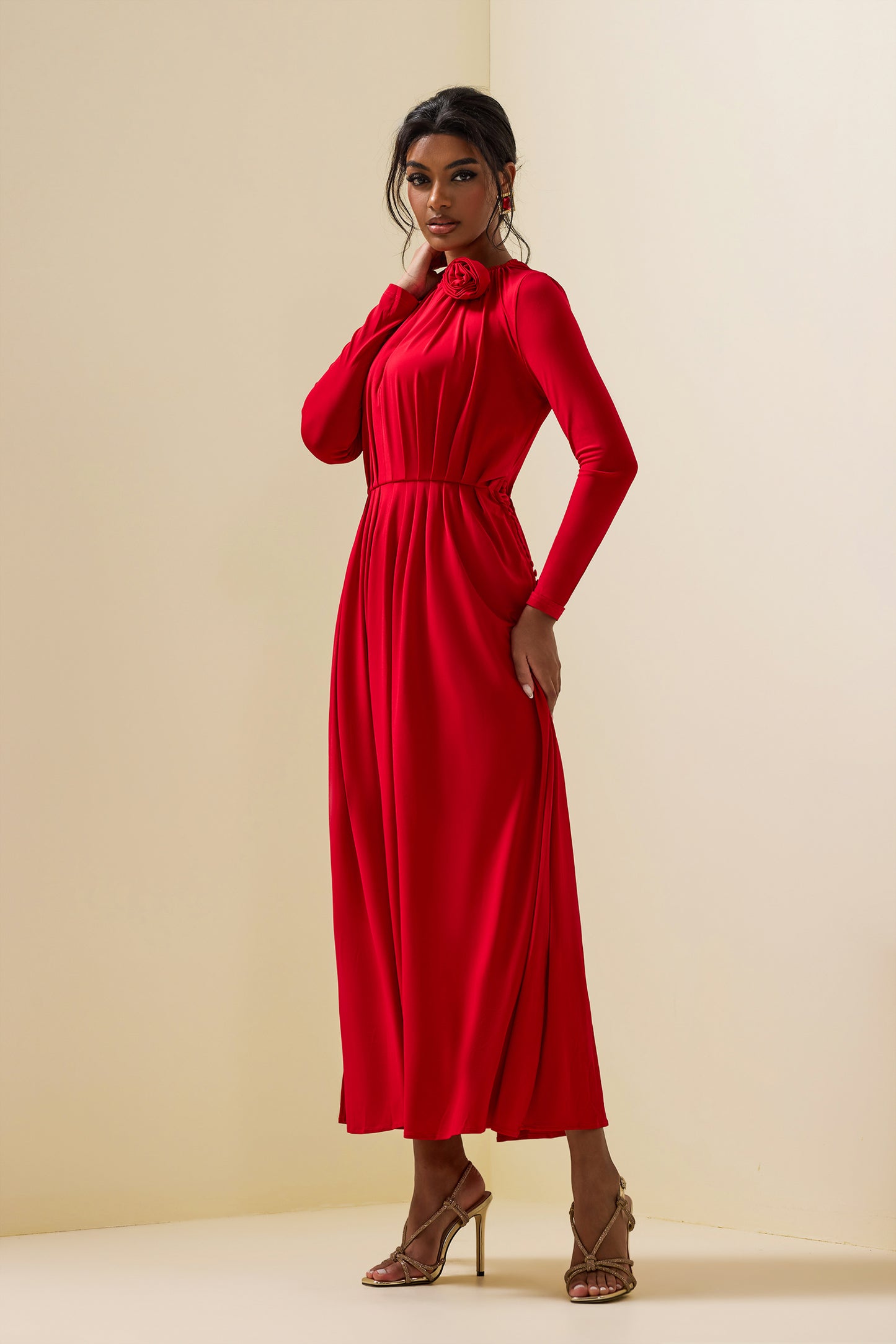3d Jersey Bottom Midi Dress