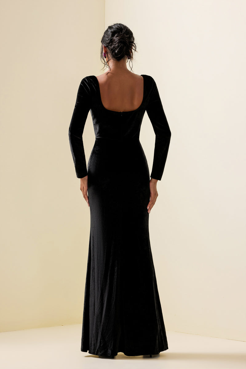 Velvet Sequin Maxi Dress