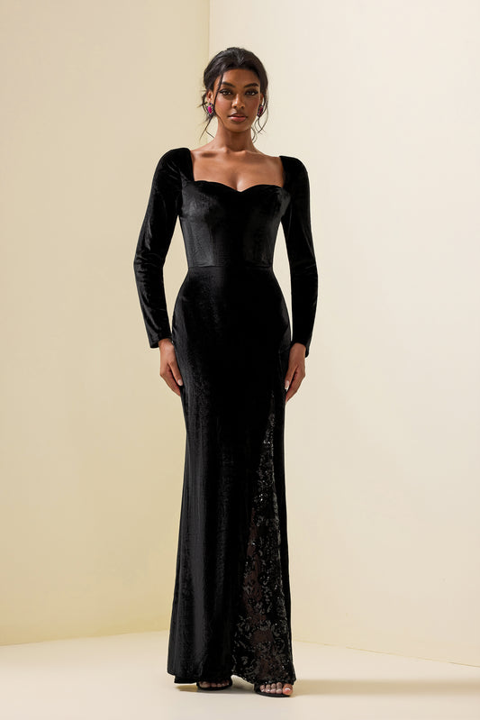 Velvet Sequin Maxi Dress