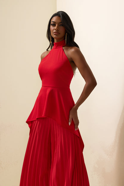 Sleeveless Top �?high Waist Pleated Pants Set