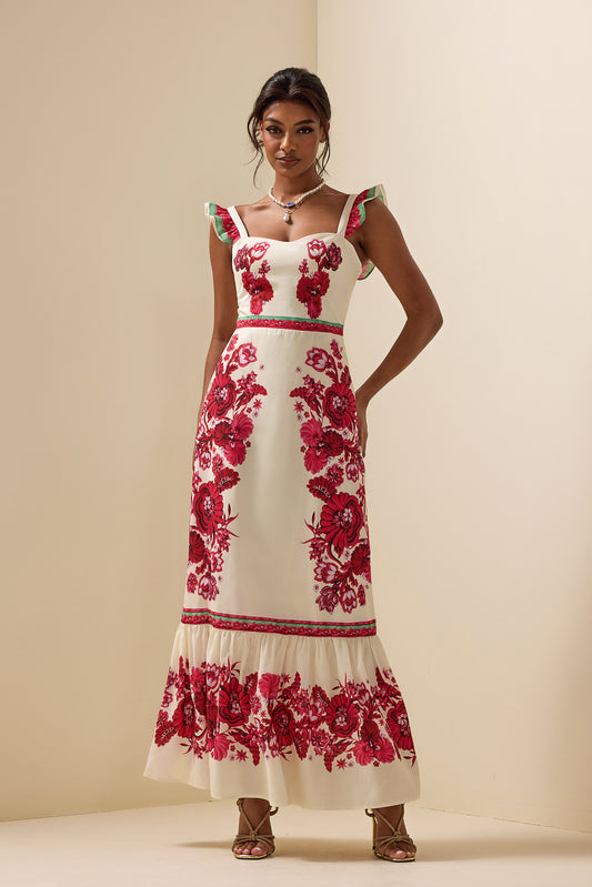 Sleeveless Sweetheart Neck Splicing Midi Dress