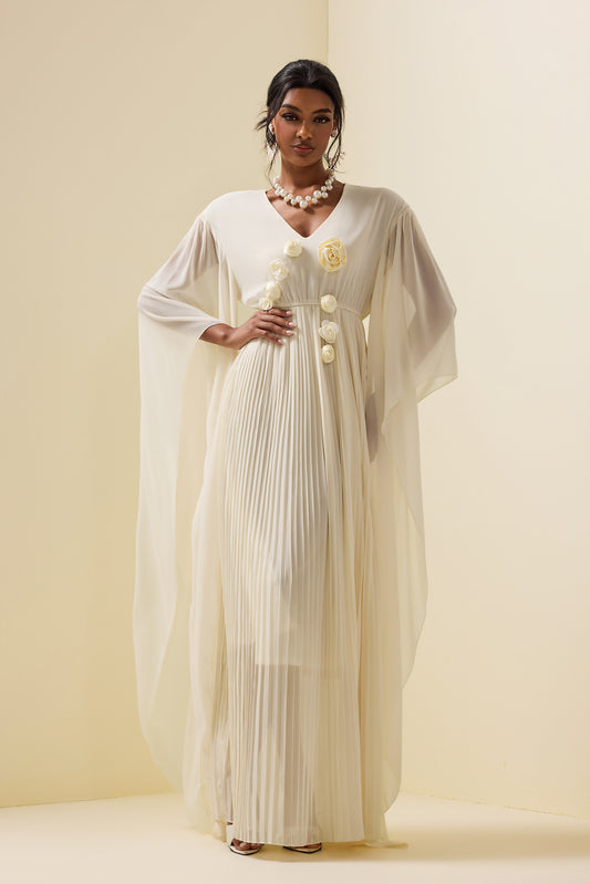 3d Cape Maxi Dress
