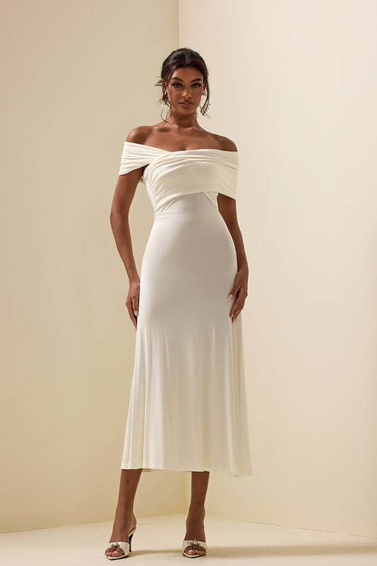 Jersey Off-shoulder Maxi Dress