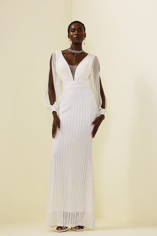 Sequin Cut-out Maxi Dress