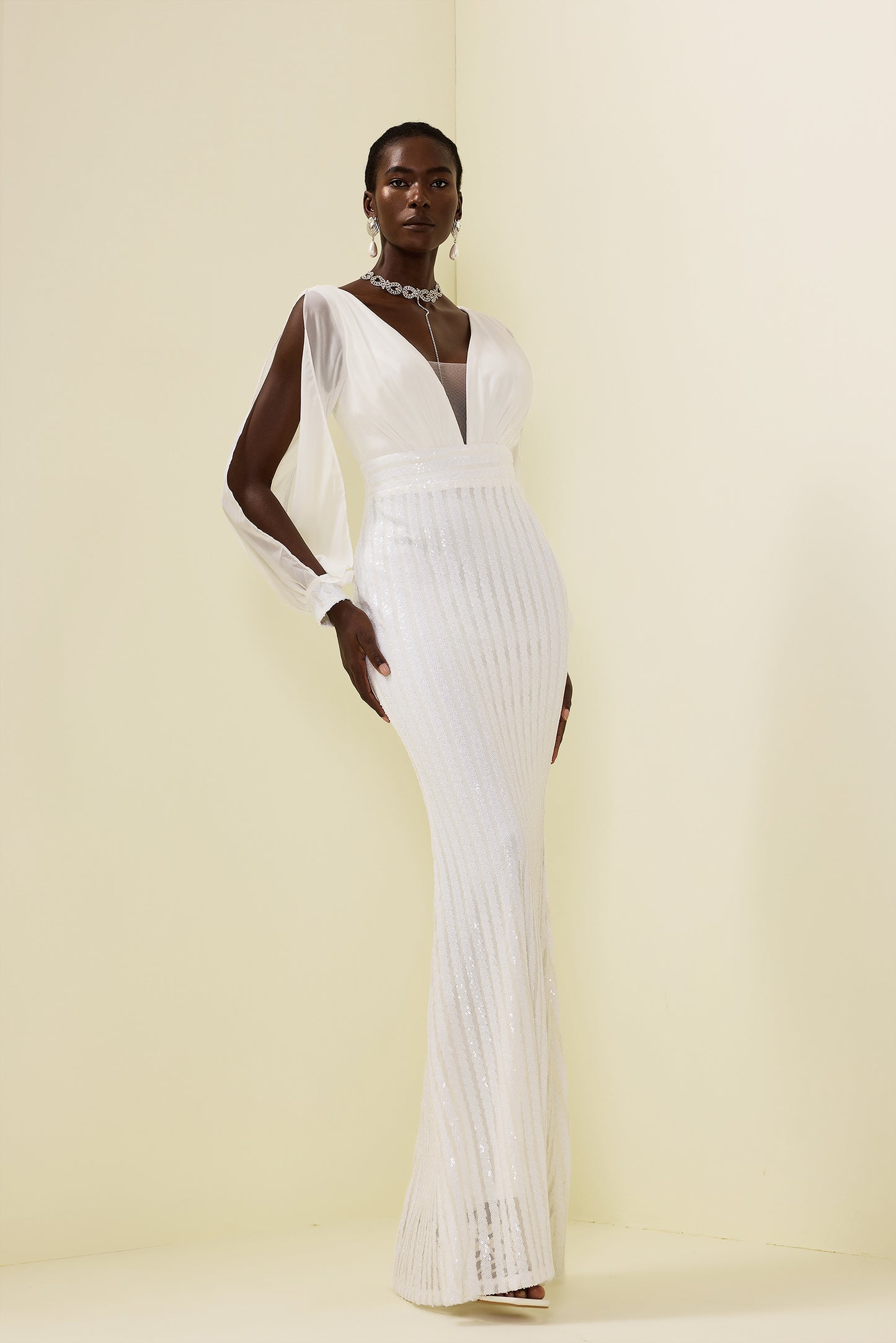 Sequin Cut-out Maxi Dress