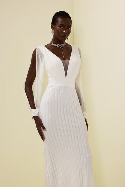 Sequin Cut-out Maxi Dress