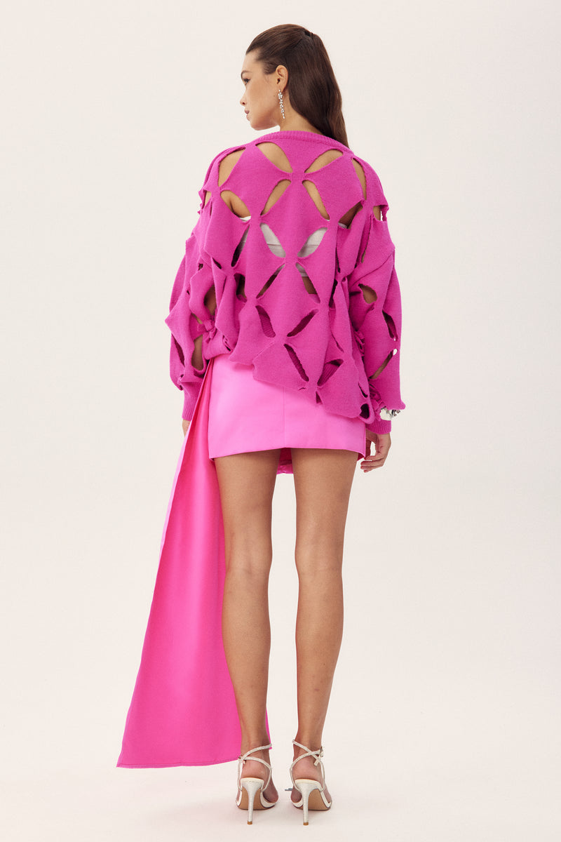 Sielia Cut-out Bowtie Oversize Sweater