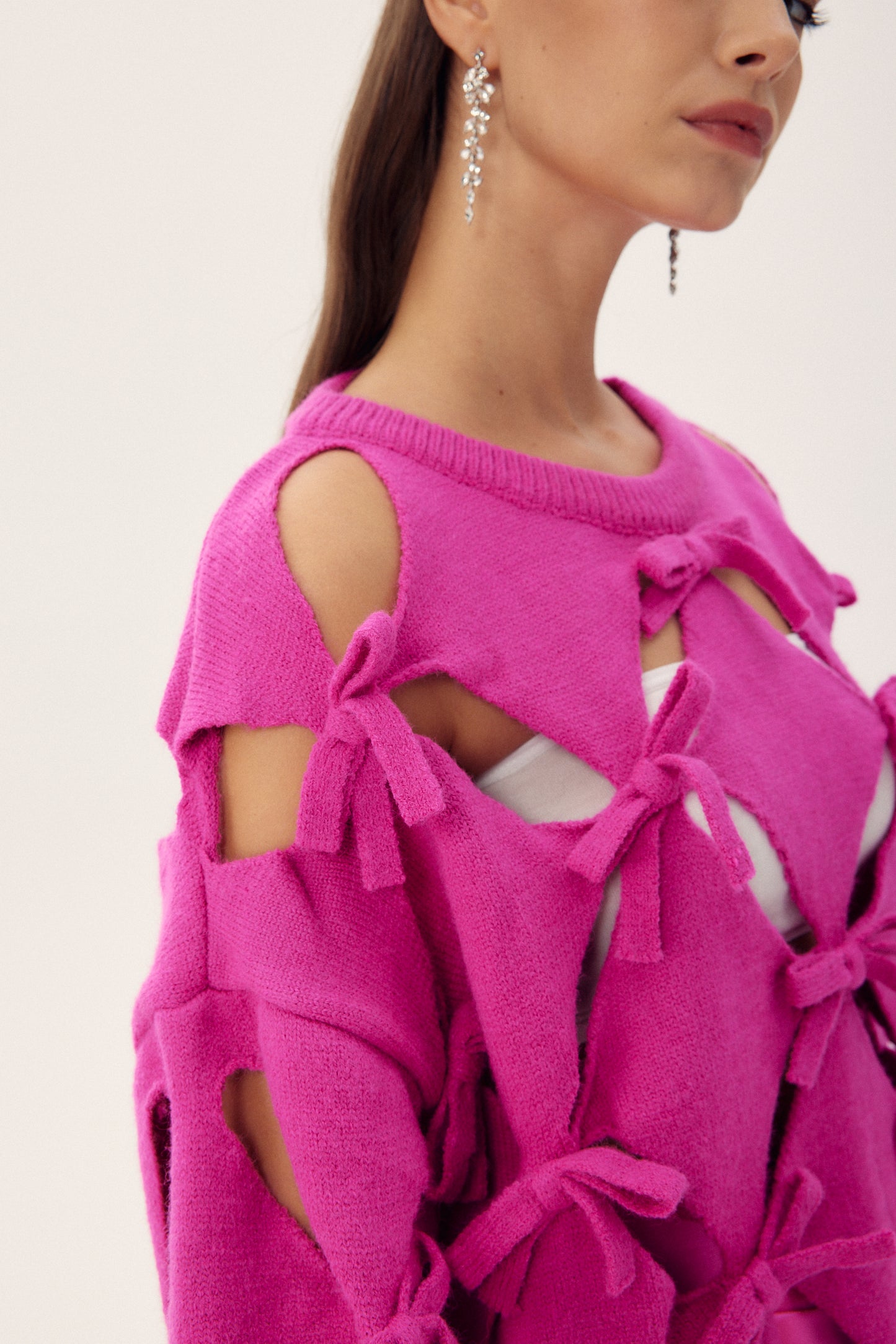 Sielia Cut-out Bowtie Oversize Sweater